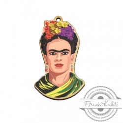 Ciondolo di Legno Frida Kahlo 27x45mm