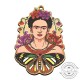 Pendentif en bois Frida Kahlo 39 x 55 mm
