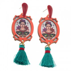 Cadre Pendentif en bois Frida Kahlo 25 x 35 mm