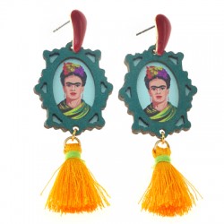 Cadre Pendentif en bois Frida Kahlo 28 x 35 mm