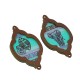 Ciondolo in Legno Elefante+Maschera Cornice 34x60mm (2pz/Set)