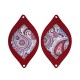 Ciondolo in Legno Motivo Cachemire Cornice 32x55mm (2pz/Set)