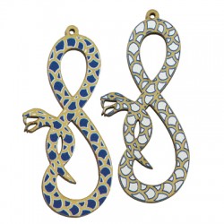 Pendentif en bois Serpent 27 x 59 mm