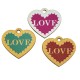 Wooden Charm Heart "LOVE" 21x18mm