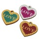 Wooden Charm Heart "LOVE" 21x18mm