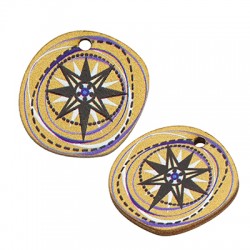Breloque en bois Étoile Ronde Irrégulière 20 mm