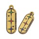 Breloque en bois Ovale Étoiles 9 x 23 mm