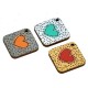 Pendentif en bois en Forme de Losange avec cœur 23 mm