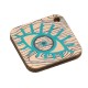 Pendentif en bois en Forme de Losange avec œil Maléfique 23 mm