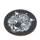 Wooden Pendant Round Leopard Head 32mm