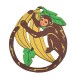 Wooden Pendant Monkey with Banana 45mm (2pcs/Set)