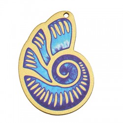 Pendentif en bois Coquillage 35 x 47 mm