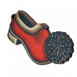 Pendentif en bois en Forme de Chaussure Grecque 32 x 63 mm