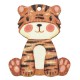 Wooden Pendant Tiger 38x45mm