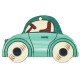 Ciondolo in Legno con Automobile 63X39 mm