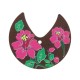 Colgante de Madera Flor Semicirculo 28x26mm
