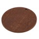 Wooden Pendant Round with Flower & Leaf 40mm