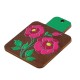 Ciondolo Quadrato in Legno con Fiore e Foglia 38X52 mm