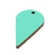 Wooden Charm Teardrop with Flower 13x25mm