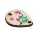 Connettore in Legno a Goccia con Fiore e Foglia 14X18 mm
