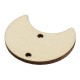 Wooden Charm Semicircle with Flower & 2 Hoops 23x20mm