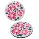 Pendentif rond en bois avec Fleur et Feuille 54 mm