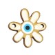 Wooden Connector Daisy Flower with Evil Eye 17mm