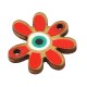 Wooden Connector Daisy Flower with Evil Eye 17mm