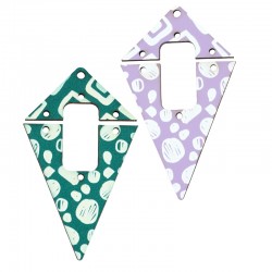 Pendentif en bois en Forme de Losange 38 x 45 mm + 36 x 18 mm (2 Pièces/Ensemble)
