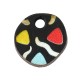 Wooden Charm Round with Triangles & Lines 12mm