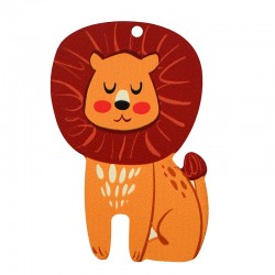 Pendentif en bois Lion 40 x 60 mm