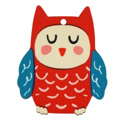 Pendentif en bois Hibou 41 x 50 mm