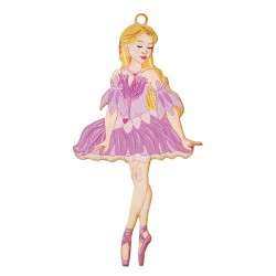Pendentif en bois Ballerine 48 x 88 mm