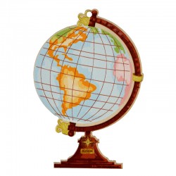 Pendentif en bois Globe Terrestre 56 x 82 mm