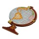 Wooden Pendant World Globe 56x82mm
