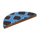 Ciondolo Semicircolare in Legno con 2 Fori 40X16 mm