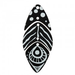 Pendentif Géométrique en bois en Forme de Feuille 23 x 52 mm (3 Pièces/Lot)
