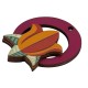Pendentif en bois rond avec Fleur Tulipe 52 mm