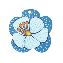 Pendentif en bois Fleur 40 mm