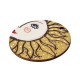 Pendentif rond en bois avec Soleil et Visage 45 mm
