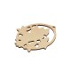 Wooden Pendant Oval with Bird & Flowers 52x63mm