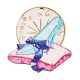 Wooden Pendant Heel with Bow & Clock 59x63mm