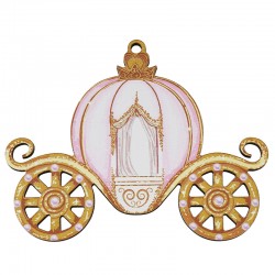 Pendentif en bois en Forme de Calèche 80 x 59 mm
