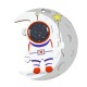 Wooden Pendant Moon with Astronaut & Star 60x72mm
