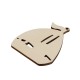 Wooden Pendant Boat with Bear & Bird 55x65mm