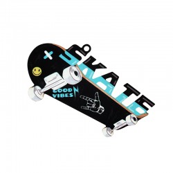 Ciondolo in Legno con Skateboard Good Vibes 80X48 mm