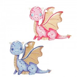 Pendentif en bois Dragon 55 x 46 mm