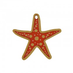 Pendentif en bois Étoile de mer 33 x 31 mm