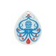 Wooden Pendant Teardrop with Octopus & Evil Eye 55x44mm