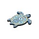 Wooden Pendant Sea Turtle with Evil Eye 55x51mm